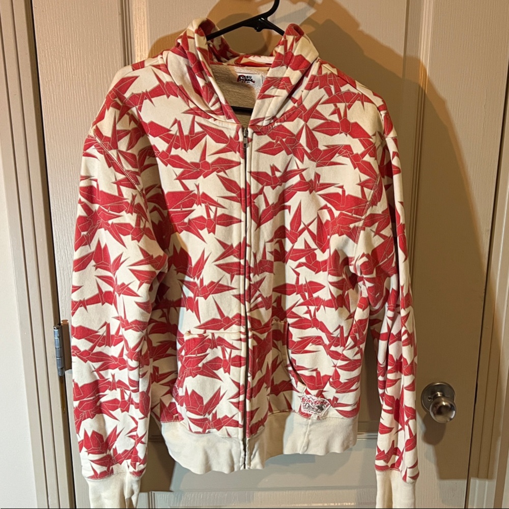 Evisu Red and White Hoodie